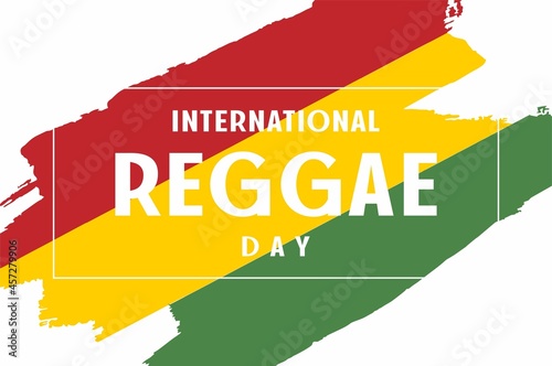 Reggae day. Holiday concept. Template for background, banner, card, poster with text inscription. Vector EPS10 illustration