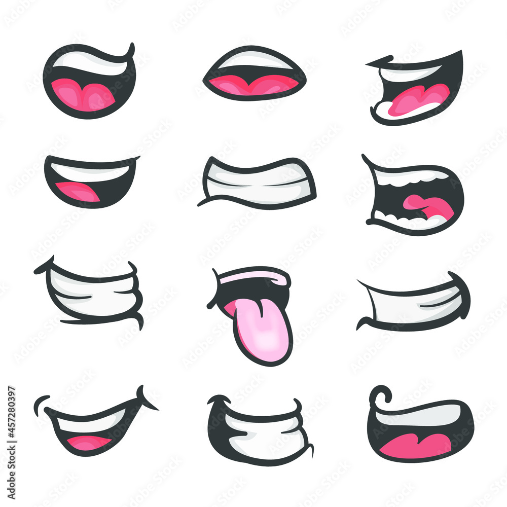 happy expression set mouth vector design happy expression set mouth vector design