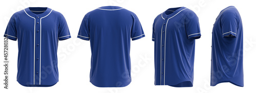 4K 3D HQ Rendered Baseball Jersey. With detailed and Texture.	Contrast piping 