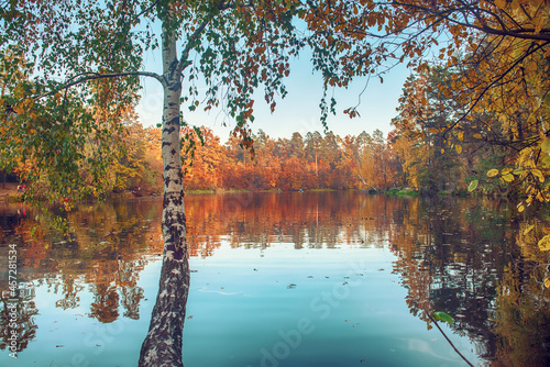 Autumn beautiful lake photo