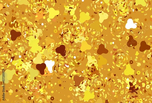 Light Orange vector texture with abstract forms.