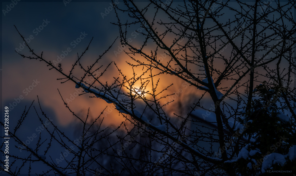 Fototapeta premium Zimowy zachód słońca