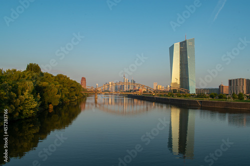 European Central Bank Sunset and Sunrise ECB central bank Europe in Frankfurt am Main Germany © shakethatshit.com