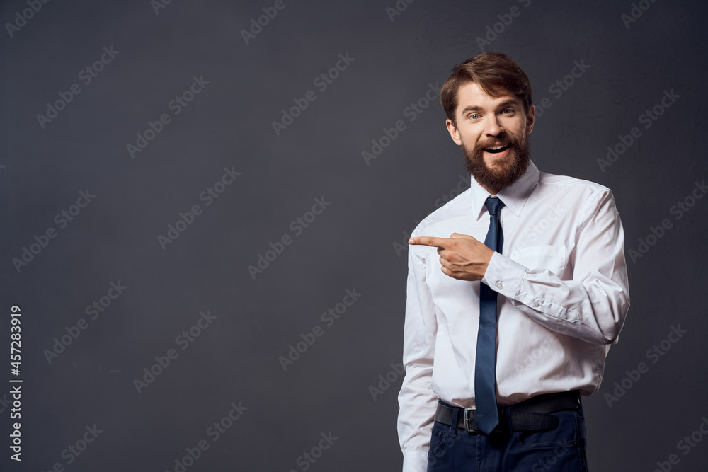 businessmen emotions hand gestures isolated background