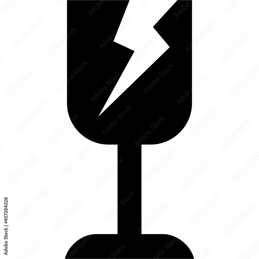 fragile icon on white background fragile icon on white background