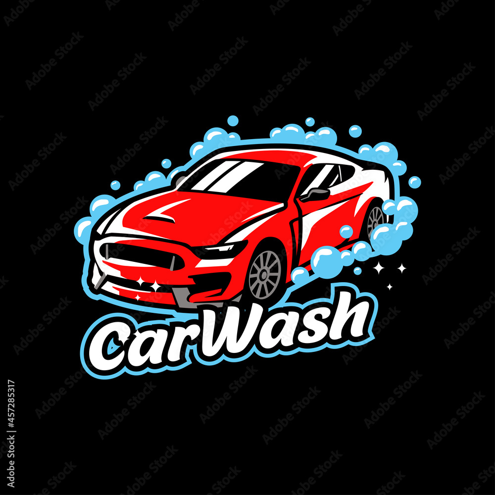 Car wash Red Car wet soap cleaner wax detailing