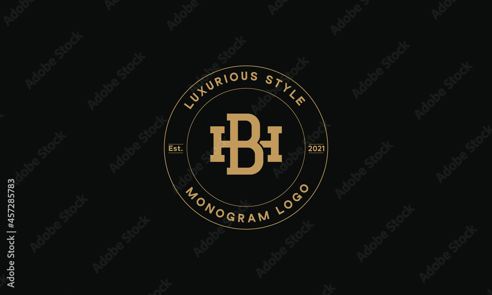 BH OR HB monogram abstract emblem vector logo template