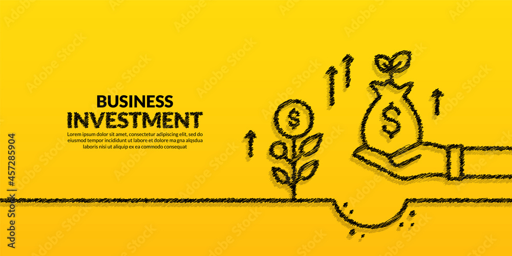 Hand hold money bag with plant background, Business strategy and return on investment concept, business growth to success Hand hold money bag with plant background, Business strategy and return on investment concept, business growth to success