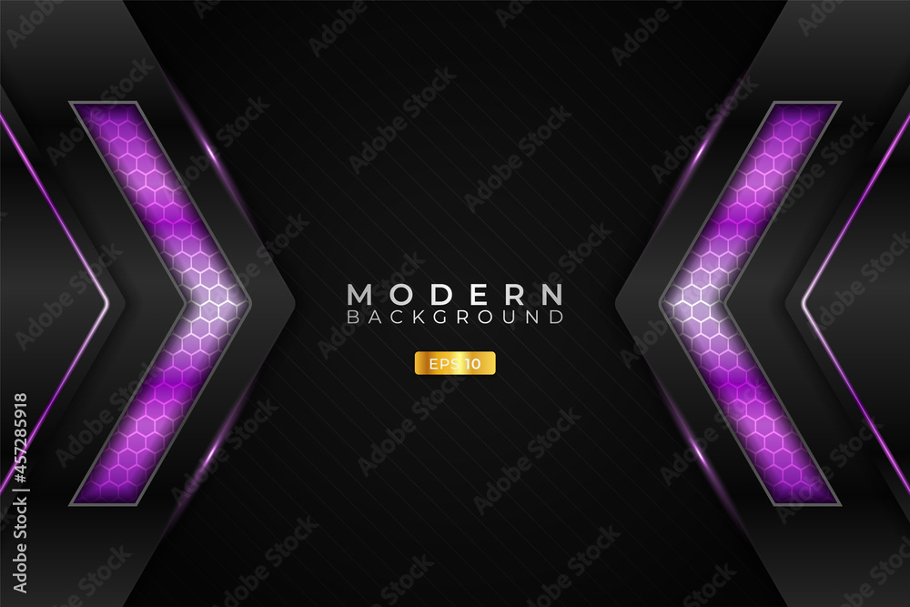 Modern Background Technology Realistic Glossy Arrow Metallic Purple and Dark Modern Background Technology Realistic Glossy Arrow Metallic Purple and Dark