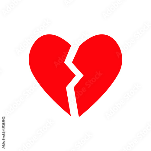 Heart broken vector red emoji illustration