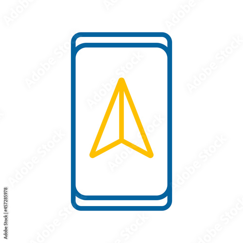 Smartphone with navigator vector icon. Navigation sign