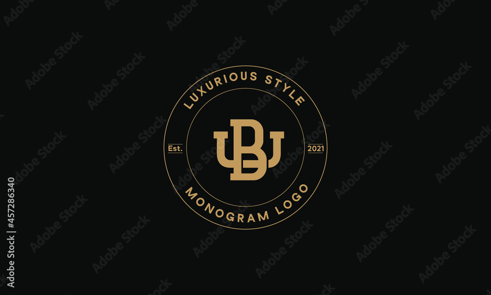 BU OR UB monogram abstract emblem vector logo template