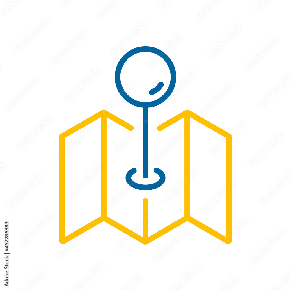 Map with pin, geo locate, pointer vector icon Map with pin, geo locate, pointer vector icon