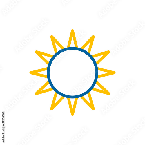Sun vector isolated flat icon. Weather sign