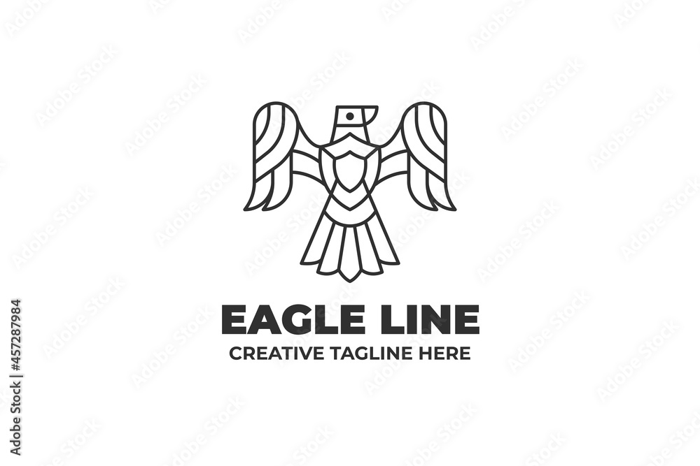 Fototapeta premium Eagle Bird Monoline Logo