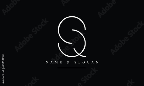 SQ, QS, S, Q abstract letters logo monogram photo