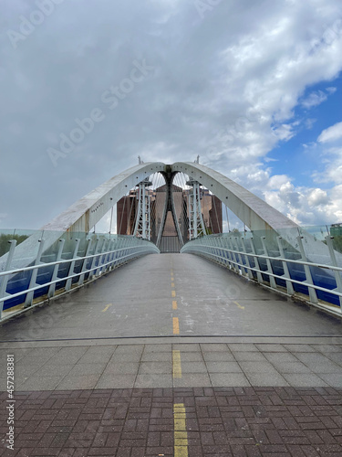 Modern architecture and landmark buildings in Salford Quays. Incredible collection of modern buildings. 