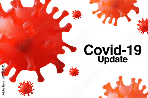 COVID-19 CORONAVIRUS UPDATE words on white background