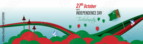 Tableau sur toile vector illustration for Turkmenistan independence day-27 October