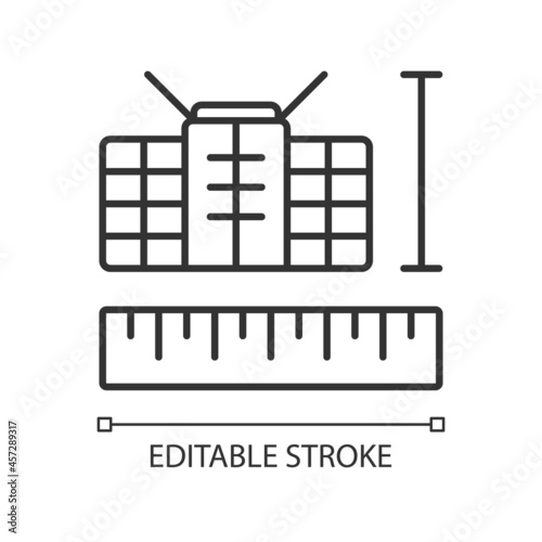 Nano Satellites linear icon. Low mass, size science, cube-shaped innovative spacecrafts. Thin line customizable illustration. Contour symbol. Vector isolated outline drawing. Editable stroke