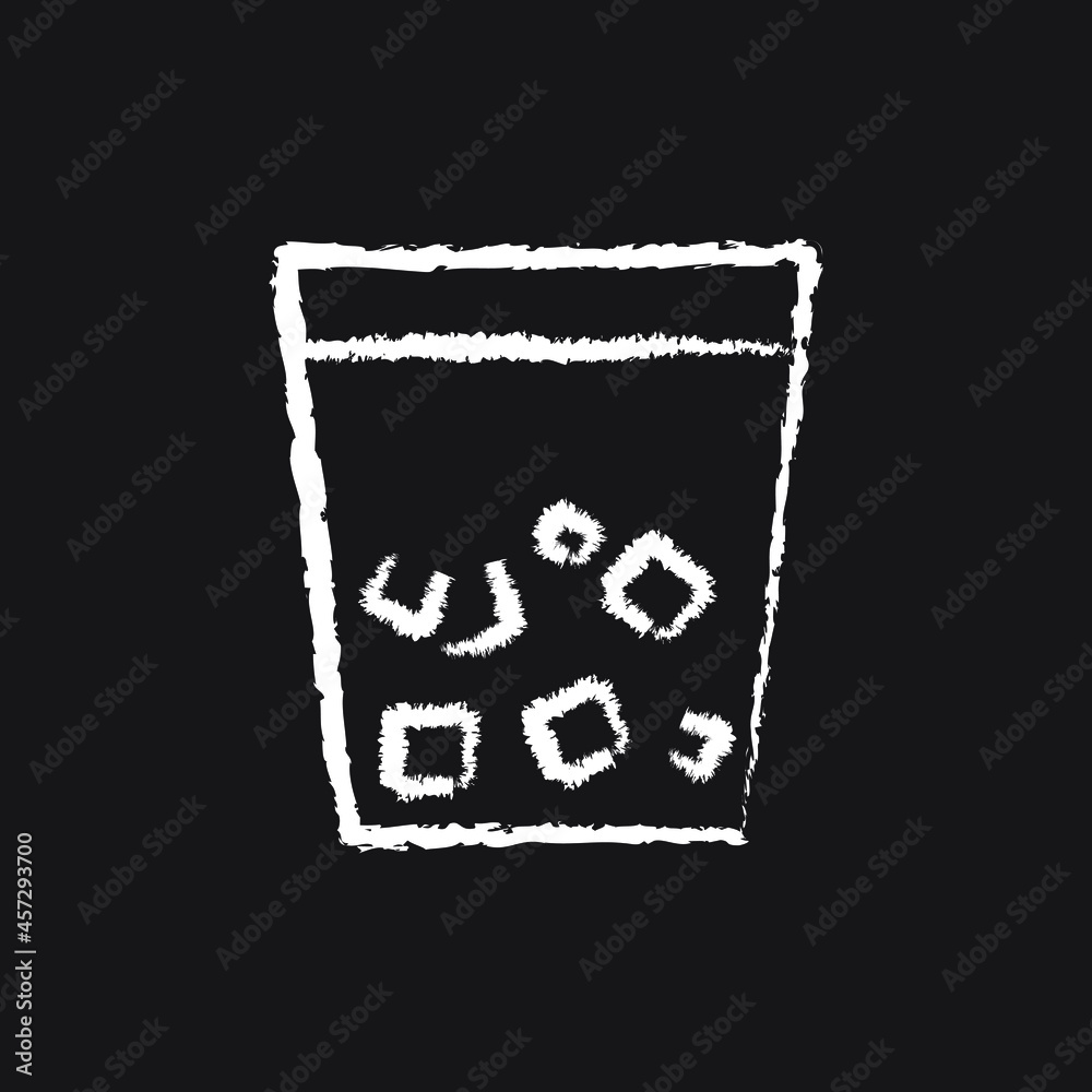 Water glass line Icon design white chalk. Draw a picture on the blackboard. Water glass line Icon design white chalk. Draw a picture on the blackboard.