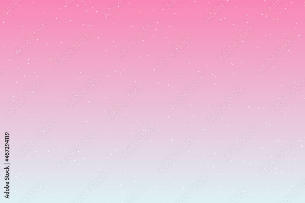 Sky and stars background. Blue and pink space background. The twinkling sky. Vector background.