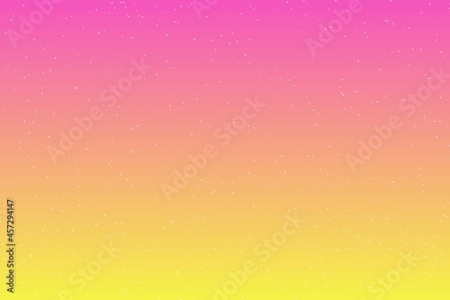 Sky and stars background. Yellow and pink space background. The twinkling sky. Vector background.