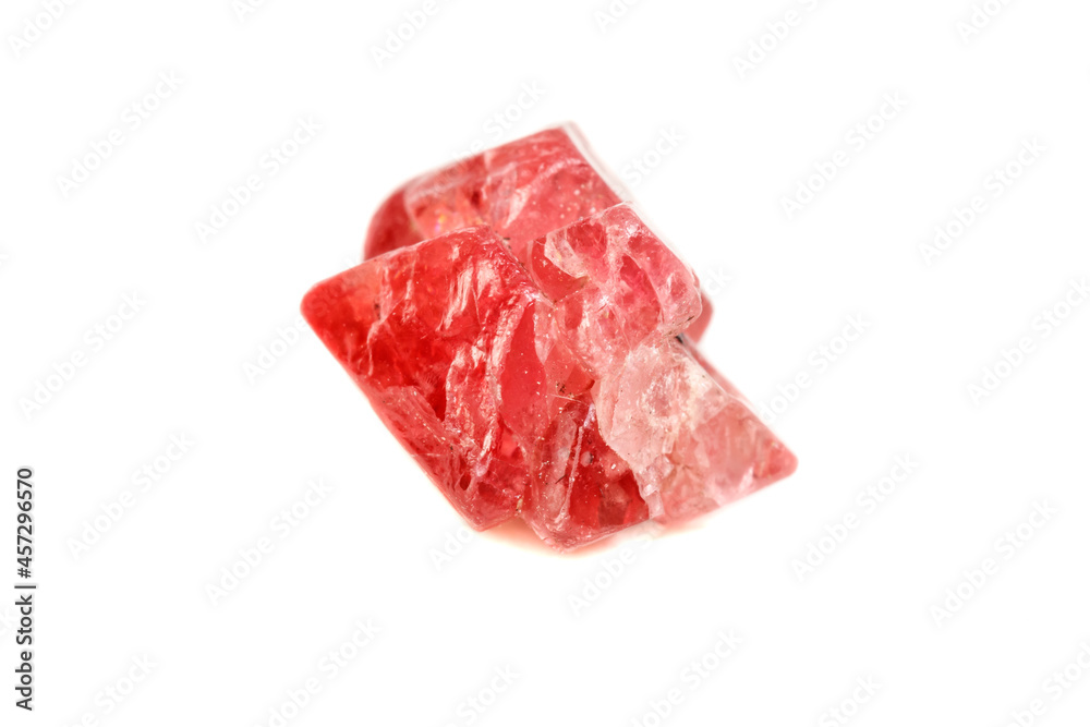 Macro mineral spinel stone on white background Macro mineral spinel stone on white background