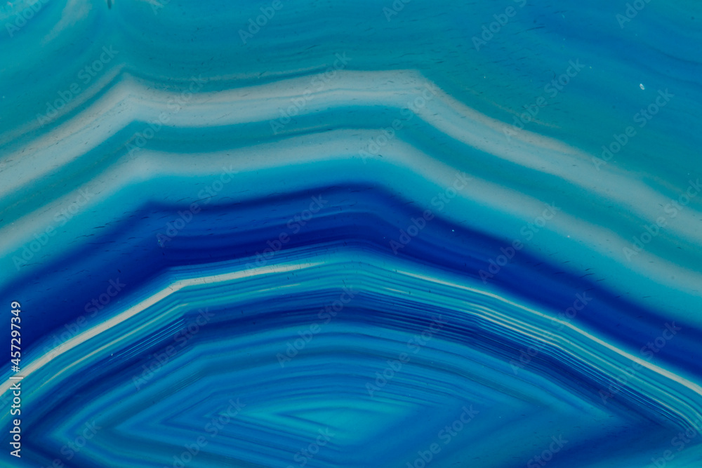 Fototapeta premium Macro mineral stone Blue Agate breed a white background