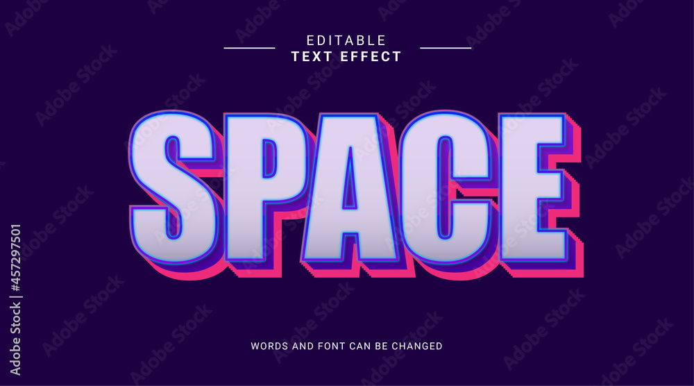 Editable text effect bold modern color style. Sale special premium trend space