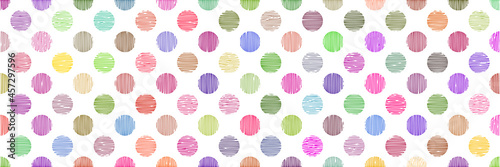 Multicolored circles, vector banner, festive background 