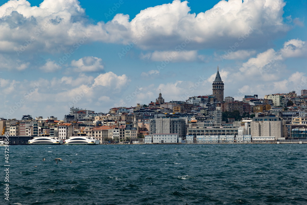 View of Galata tower and Karakoy district, Istanbul, Turkey