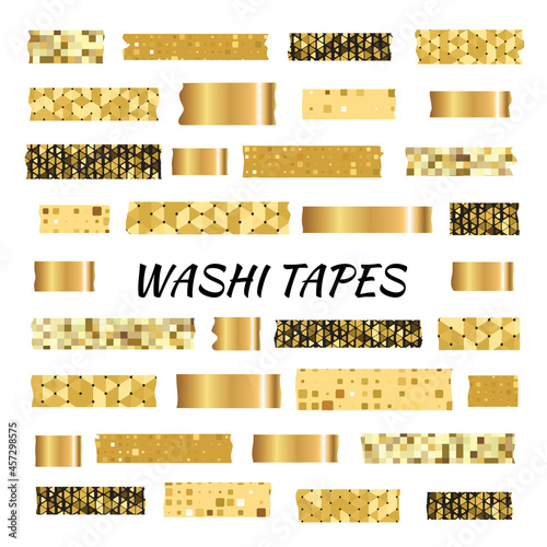 Gold washi tape strips, washy tape ordecorative adhesive strips