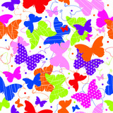 seamless pattern colorful butterfly with abstract ornament, pattern art abstract butterfly for wallpaper_fabric textile_social media background and website