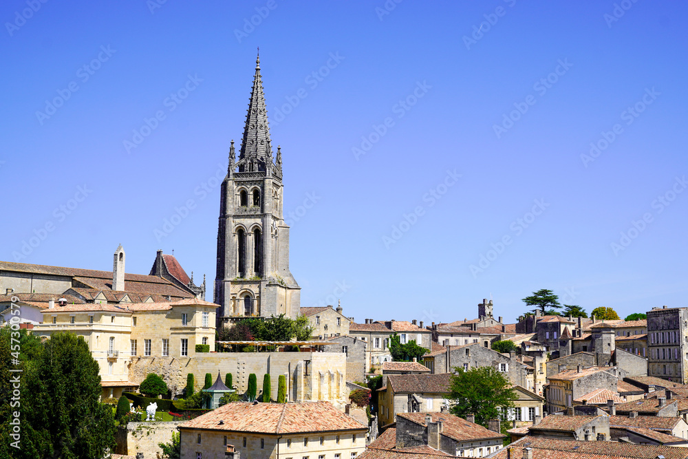 Saint-Emilion historical unesco village of best vineyards of Bordeaux in southwest France