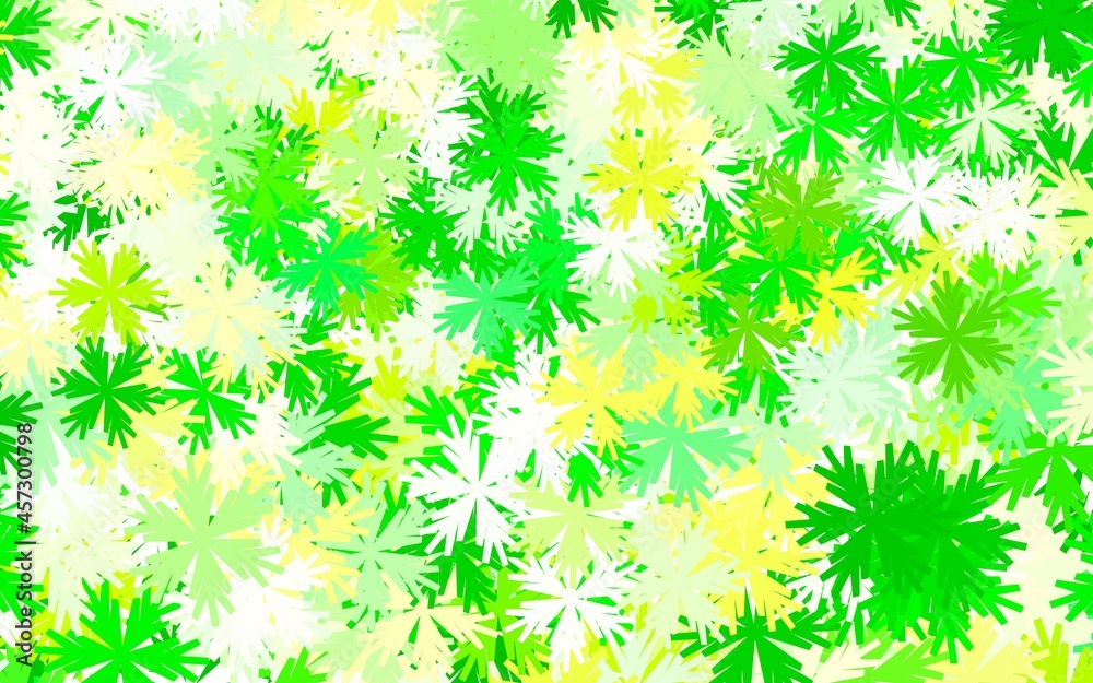 Light Green, Yellow vector doodle pattern with flowers. Light Green, Yellow vector doodle pattern with flowers.