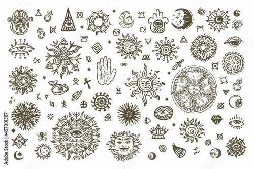 Collection of various occult symbols.