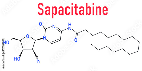 Sapacitabine cancer drug molecule (nucleoside analog). Skeletal formula.