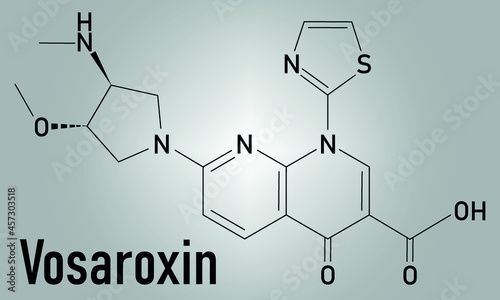 Vosaroxin cancer drug molecule. Skeletal formula.