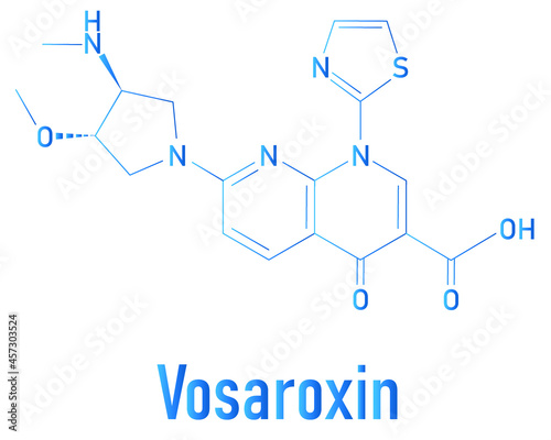 Vosaroxin cancer drug molecule. Skeletal formula.