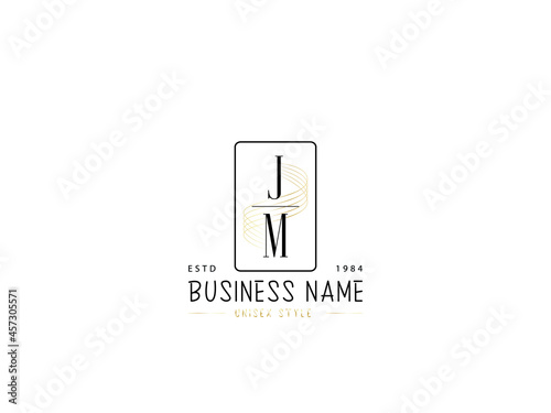 Letter JM Logo, Minimal jm logo icon design for wedding, fashion, apparel and clothing brand or all kind of use