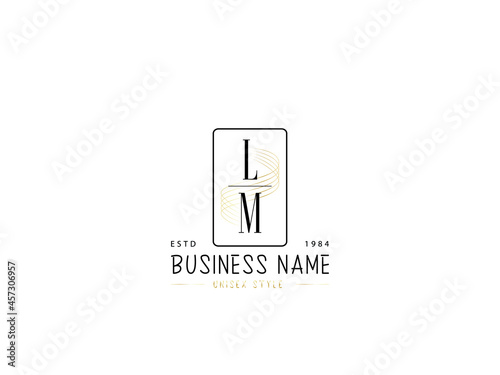 Letter LM Logo, Minimal lm logo icon design for wedding, fashion, apparel and clothing brand or all kind of use