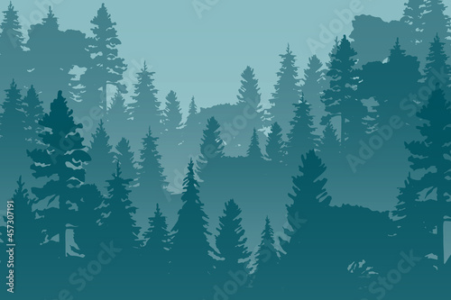 trees silhouettes background. Vector illustration