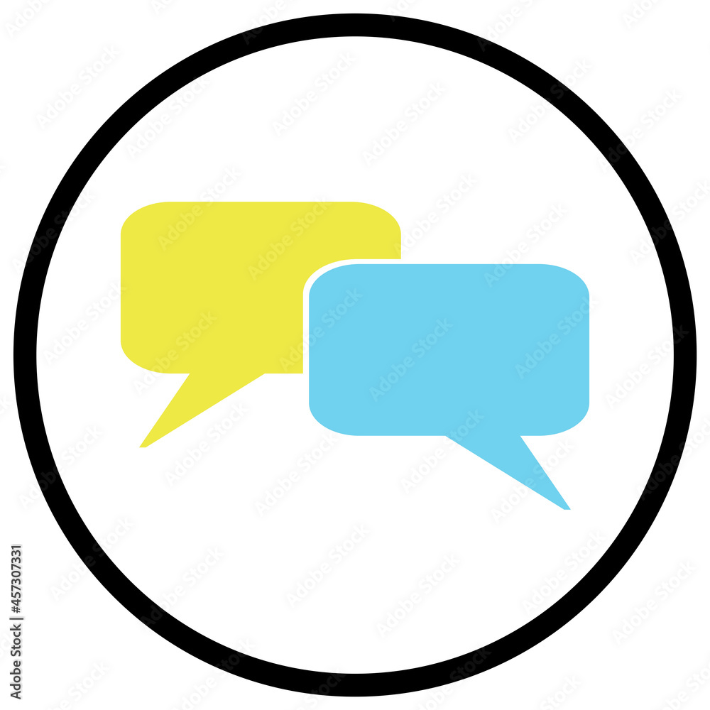 Sprechblasen Icon im Kreis - Kommunikation, Kontakt oder Dialog Sprechblasen Icon im Kreis - Kommunikation, Kontakt oder Dialog