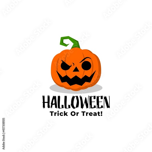 Wallpaper Mural illustration of a pumpkin halloween with a scary face. jack o lantern logo for any business related to halloween. Torontodigital.ca