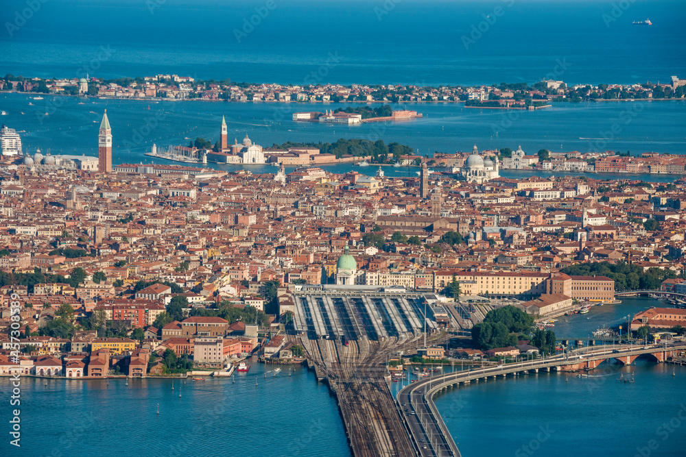Vista aérea de la ciudad de Venecia