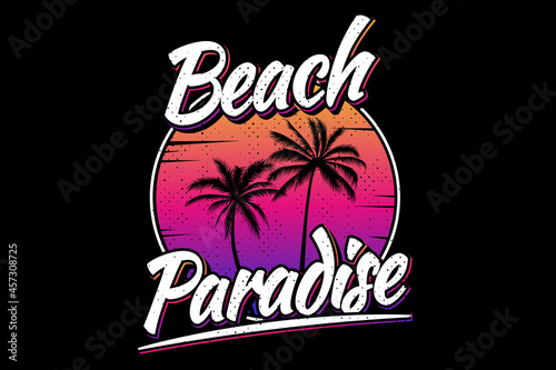 beach paradise sunset beautiful gradient style