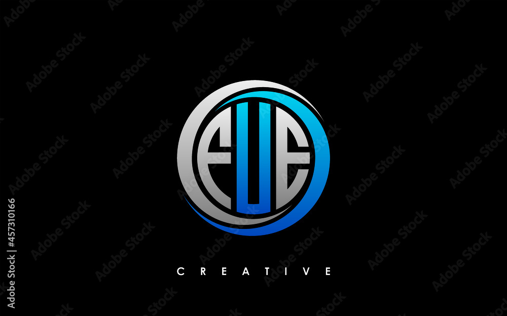 FUE Letter Initial Logo Design Template Vector Illustration