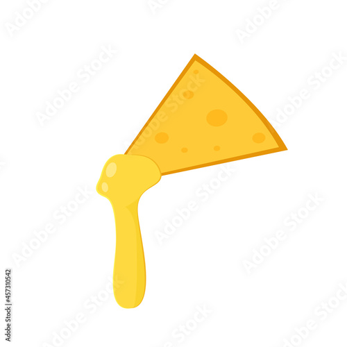Nacho and cheese dip vector. white background. wallpaper. free space for text. copy space. cheese stretch.