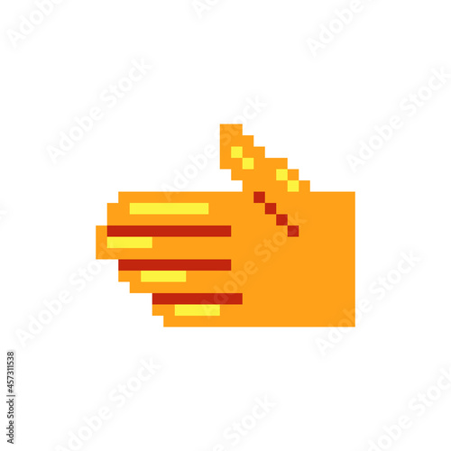 Protective gloves pixel art icon. Medical latex glove. Isolated vector flat illustration. Design for stickers, logo and mobile app. Game assets 8-bit sprite.